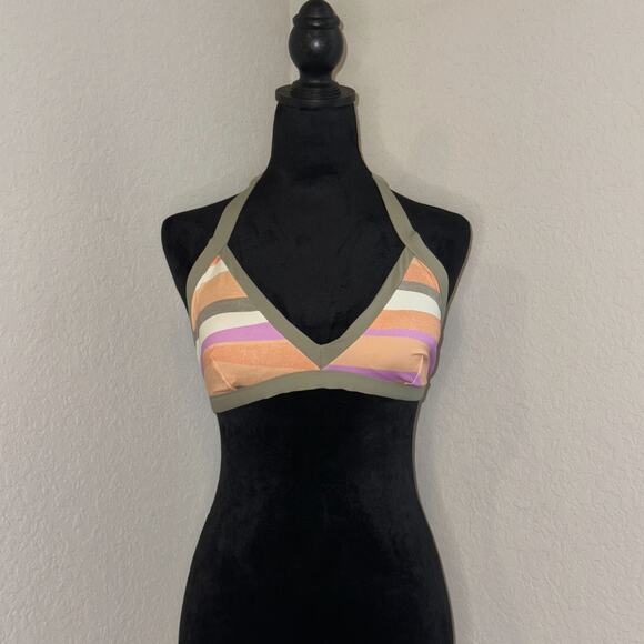 PrAna Sunset Scene Swim Bikini Top Womens Medium Multicolor UPF50 Protection NWT - Picture 1 of 9